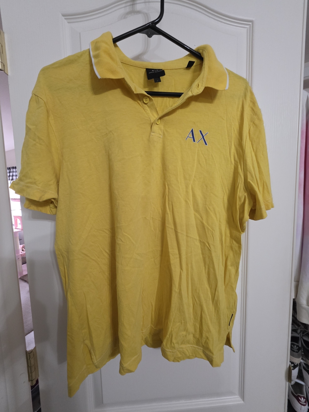 Armani Exchange Yellow Polo with White Trim